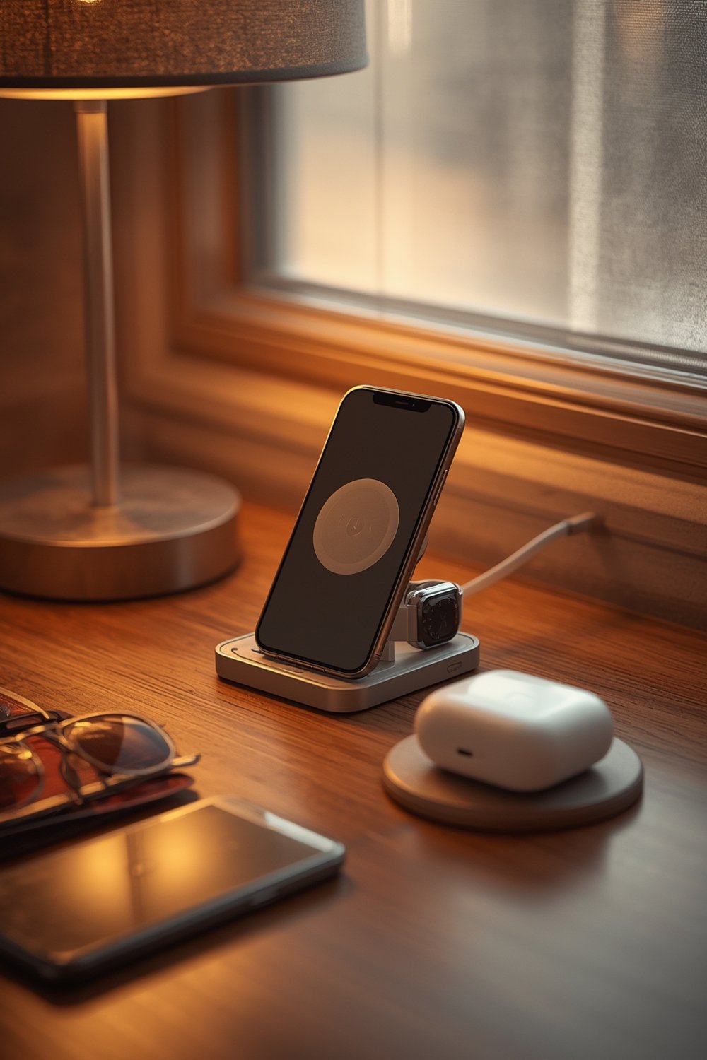 Wireless Charger 3 in 1,RTOPS Magnetic Travel Wireless Charging Station Multiple Devices,GaN 3 in 1 Charging Station,Compatible for iPhone16/15/14/13/Pro/Max,iWatch,AirPods4/3/2/Pro(Adapter Includes) product view